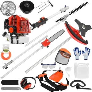 52cc Gas Weed Wacker, 5 in 1 Weed Eater Gas Powered, Brush Cutter and Gas String Trimmer 2-Cycle Extreme Duty, 1-Year Warranty, Grass Trimmer 2025 Upgraded