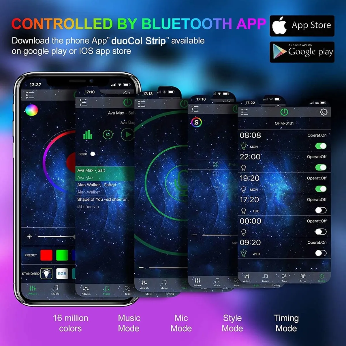 5M LED Strip Light Kit | Waterproof RGB Rope Light with App & Remote Control