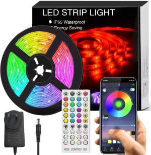 5M LED Strip Light Kit | Waterproof RGB Rope Light with App & Remote Control