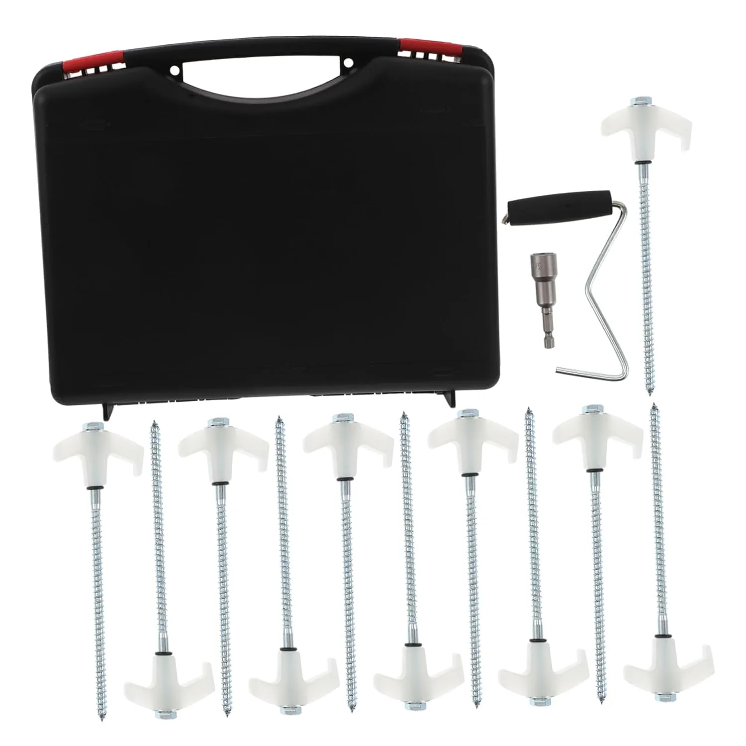 6-Sided Spiral Ground Stakes Set Heavy Duty Tent Stakes for Beach Lightweight Ground Anchors for Camping