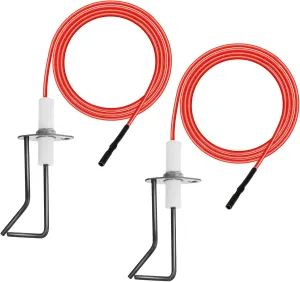 62-24164-01 Flame Sensor Igniter Sensing Rod, Compatible with Rheem Pro-tech PSE R36 PSER36 232258 2-Prong Electrode Assembly, Fire Pit Spark with 31.5" High Temperature Cable Wire (2 Packs)