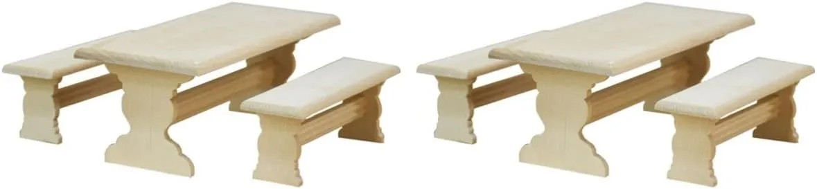 6pcs Mini House Furniture Wooden Table Chair Model Smooth Surface Dollhouse Ornament for Boys and Girls Imagination and Creativity Fine Workmanship Miniature Furniture