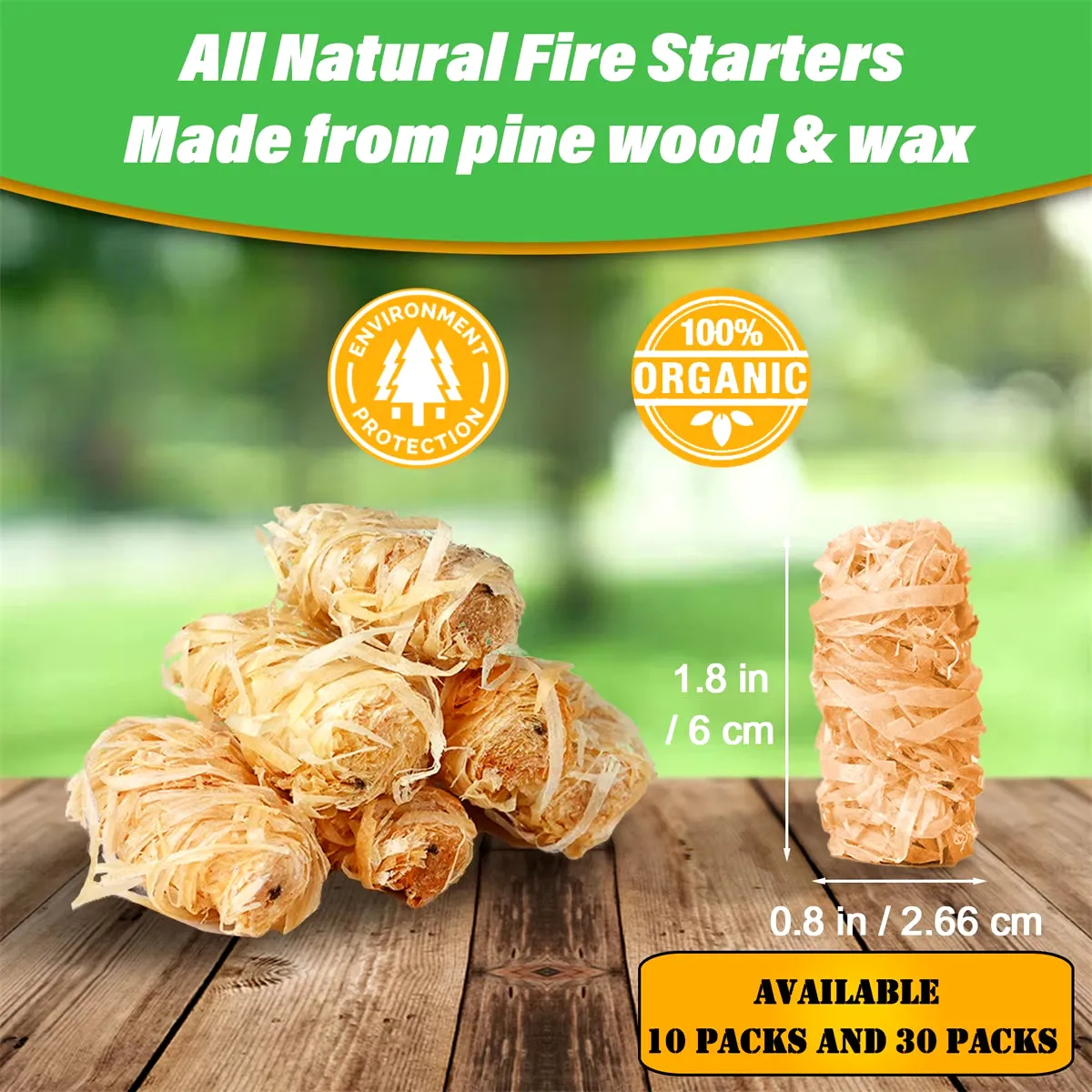 72-Piece Natural Fire Starters for Quick Ignition - Ideal for Campfires