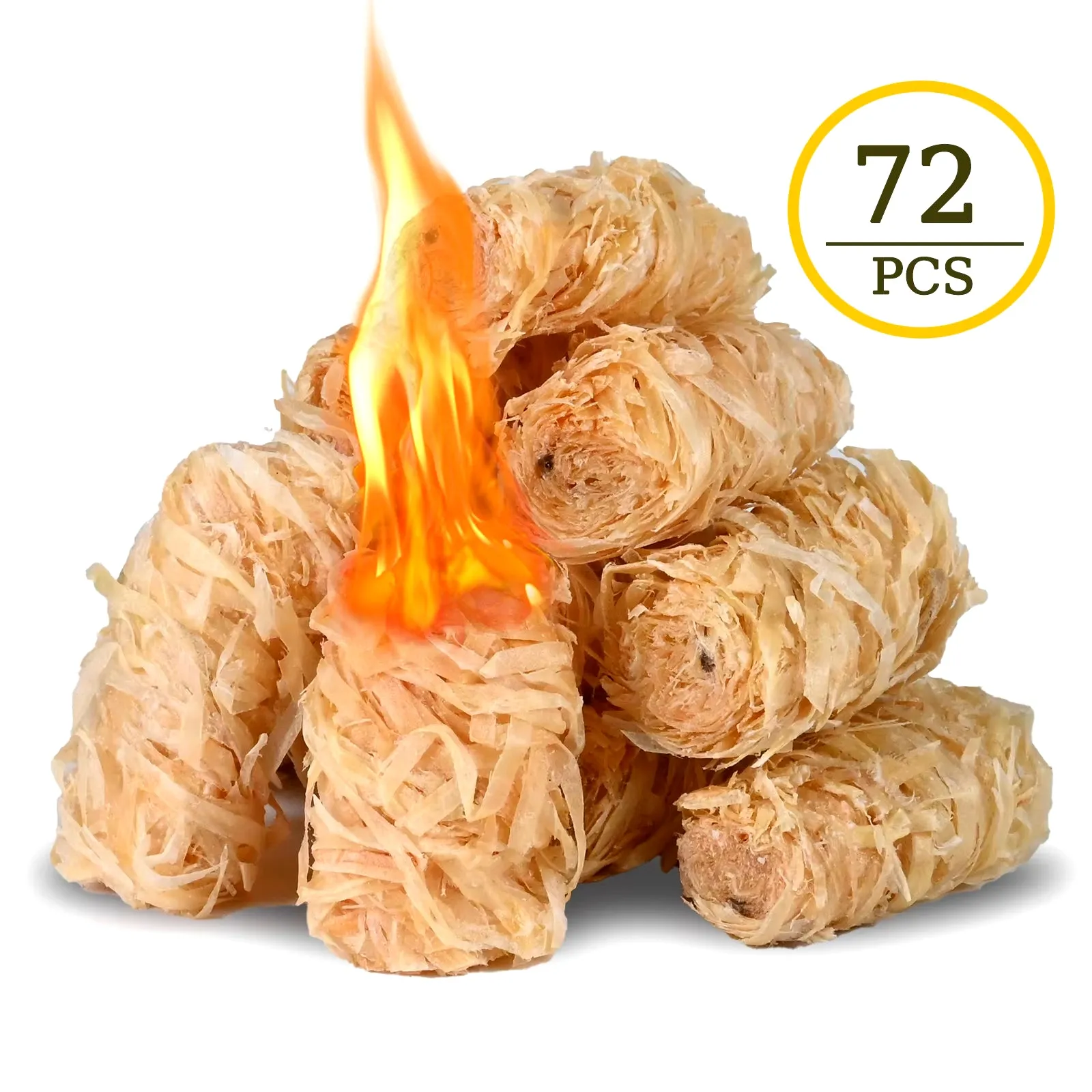 72-Piece Natural Fire Starters for Quick Ignition - Ideal for Campfires