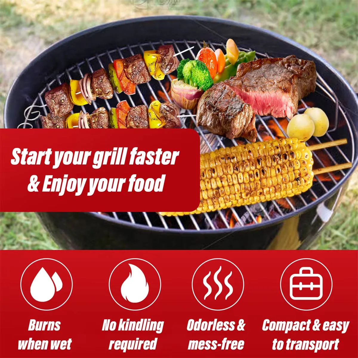 72-Piece Natural Fire Starters for Quick Ignition - Ideal for Campfires