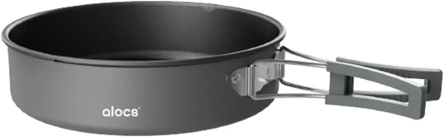 7in Camping Frying Pan Aluminum Alloy Camping Cookware with Folding Handle for Camping Picnic Hiking
