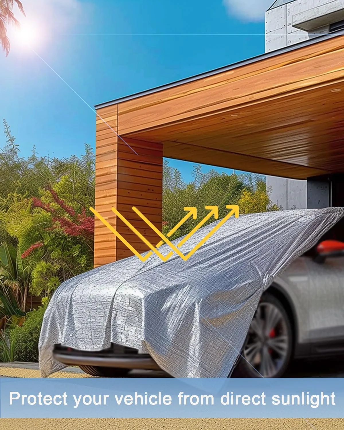 85% Aluminet Shade Cloth - Reflective Aluminium Shade Netting Sun Shade Cover with Grommets for Cars, Dogs, Outdoor, RV, Patio, Indoor (6x12FT)