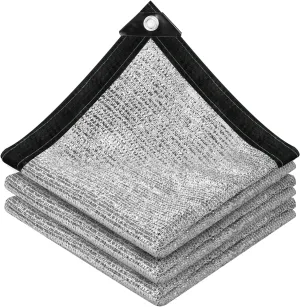 85% Aluminet Shade Cloth - Reflective Aluminium Shade Netting Sun Shade Cover with Grommets for Cars, Dogs, Outdoor, RV, Patio, Indoor (6x20FT)