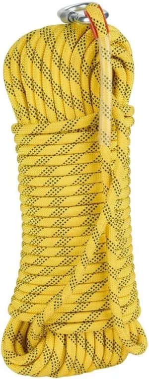 8mm Static Rope Heavy Duty Rescue Rope Rope Certified Escape Utility Cord for Rappelling,Mountaineering, Caving, Indoor Outdoor Camping in 10~200M (Color : Yellow, Size : 8mm x 30m)