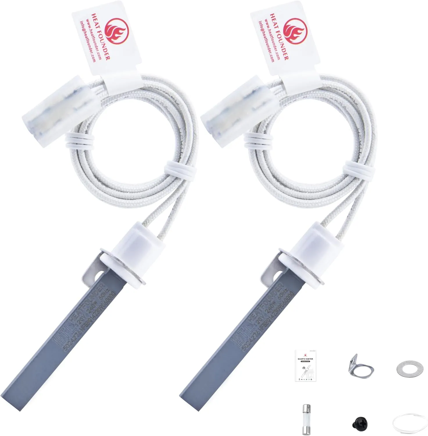 90S Ignition Time Silicon Nitride Hot Rod Igniter 2pcs Pellet Grill Igniter Rod for Pitboss Camp Chef 100% Igniter Replacement of Metal Igniter Hot Rod Igniter Heating Element