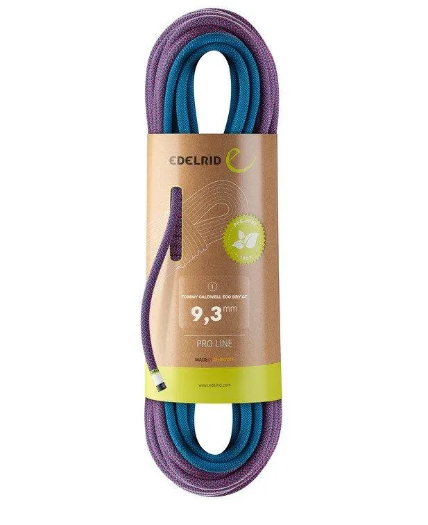 9.3mm Tommy Caldwell Eco Color Tec Dry Climbing Rope - EDELRID