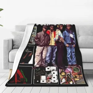 A Tribe Rapper Called Music Quest Band Fleece Throw Blanket Flannel Air Conditioning Quilt for Couch Camping Travel 50"x40"