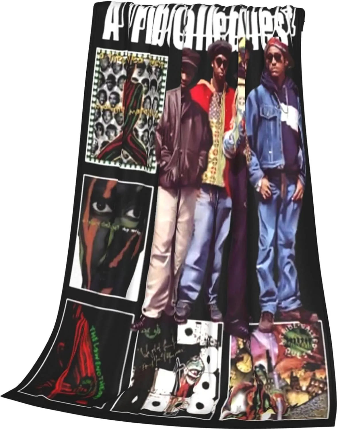 A Tribe Rapper Called Music Quest Band Fleece Throw Blanket Flannel Air Conditioning Quilt for Couch Camping Travel 50"x40"