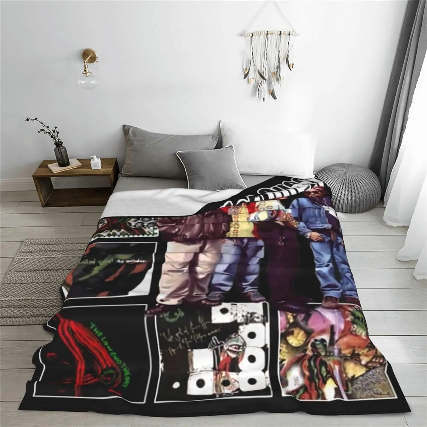 A Tribe Rapper Called Music Quest Band Fleece Throw Blanket Flannel Air Conditioning Quilt for Couch Camping Travel 50"x40"