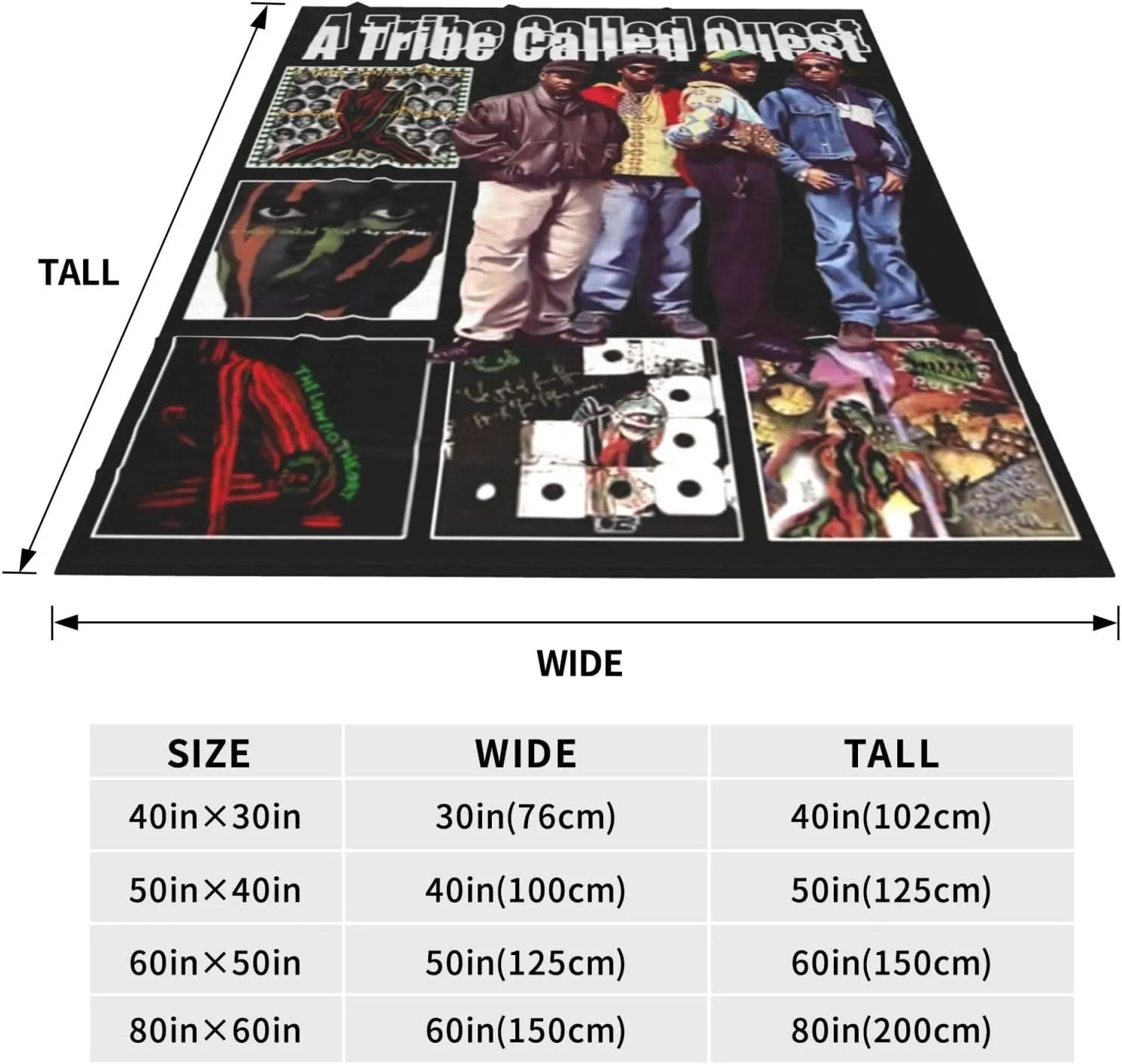 A Tribe Rapper Called Music Quest Band Fleece Throw Blanket Flannel Air Conditioning Quilt for Couch Camping Travel 50"x40"