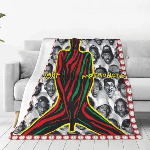A Tribe Rapper Called Music Quest Band Fleece Throw Blanket Flannel Air Conditioning Quilt for Couch Camping Travel 80"x60"