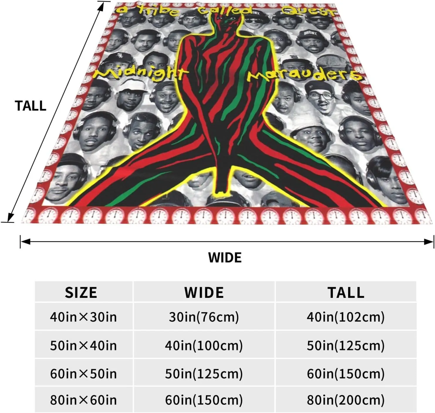 A Tribe Rapper Called Music Quest Band Fleece Throw Blanket Flannel Air Conditioning Quilt for Couch Camping Travel 80"x60"