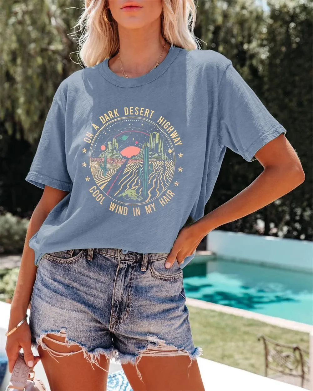 Adventure Shirts Sunrise Camping Hiking Activewear Road Trip Nature Cactus Workout Tee Top