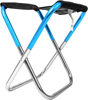 AISHANBAIHUODIAN Outdoor Folding Chair Simple Folding Mini Stool Portable Camping Fishing Train Stool Camp Chair (Color : Blue)