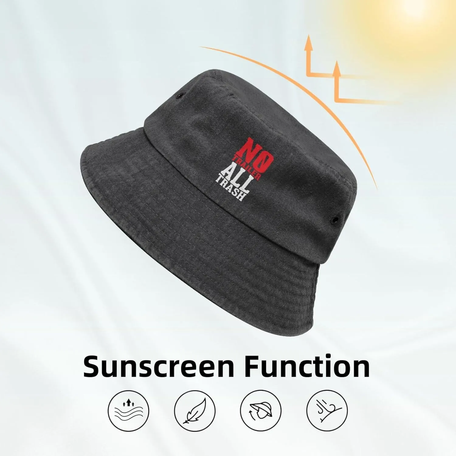 All Trash No Trailer Woman's Mans Fisherman Hat Sun Hat