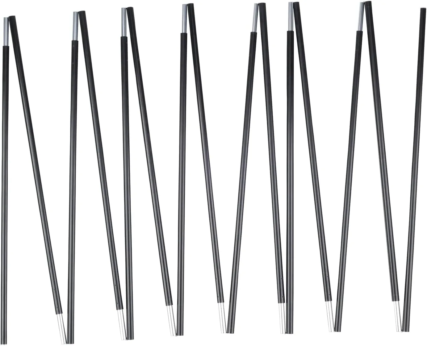 Aluminum Tent Poles Replacement, Black Pre-Assembled Tent Pole, 7001 T6 Heated Camping Tent Rod