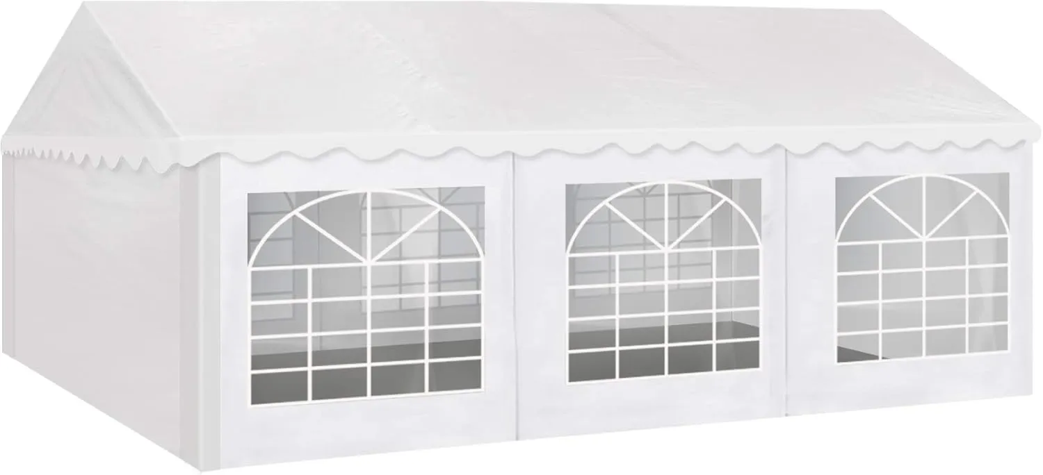 AMERICAN PHOENIX Party Tent 20x20 ft Heavy Duty Canopy Shelter for Wedding Event Fair with Fire Retardant Roof with Sidewalls and Windows White (20x20 - PE)