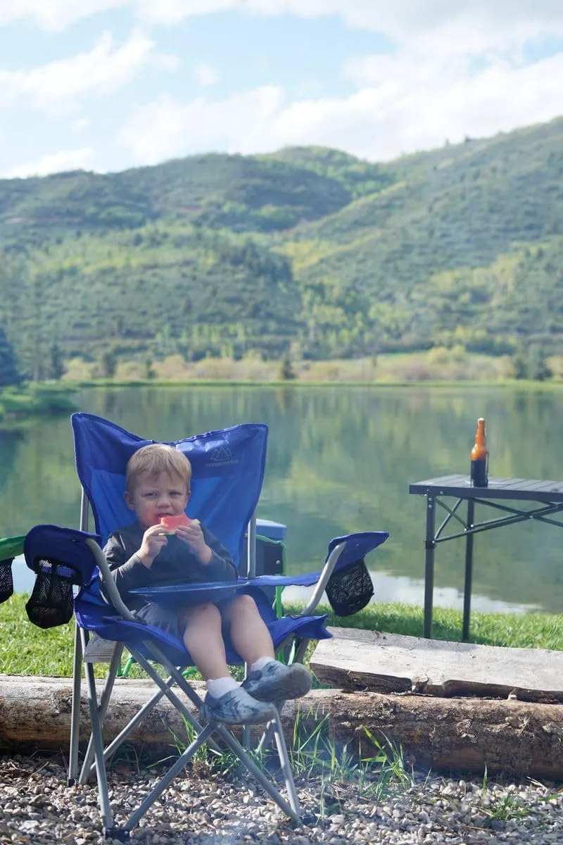 Anytime Chair for Camping, Sports, and The Outdoors w/Carry Bag, Camping Chairs for Adults, Folding Chair for Outside, (by Caddis Sports)