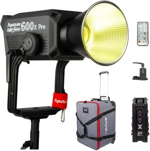 Aputure 600x Pro Studio Lights,600W Bi Color 2700K~6500K COB LED Video Light V-Mount,5,610  lux@3m,with Lighting FX, App Control, Suitable for Video Shooting,Film,Phtography,Gaming,Broadcasting