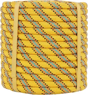 Arborist Rope Climbing Rope（1/2 inch x 200ft） 48 Strands Bull Rope for Construction Climbing Swing Sailing