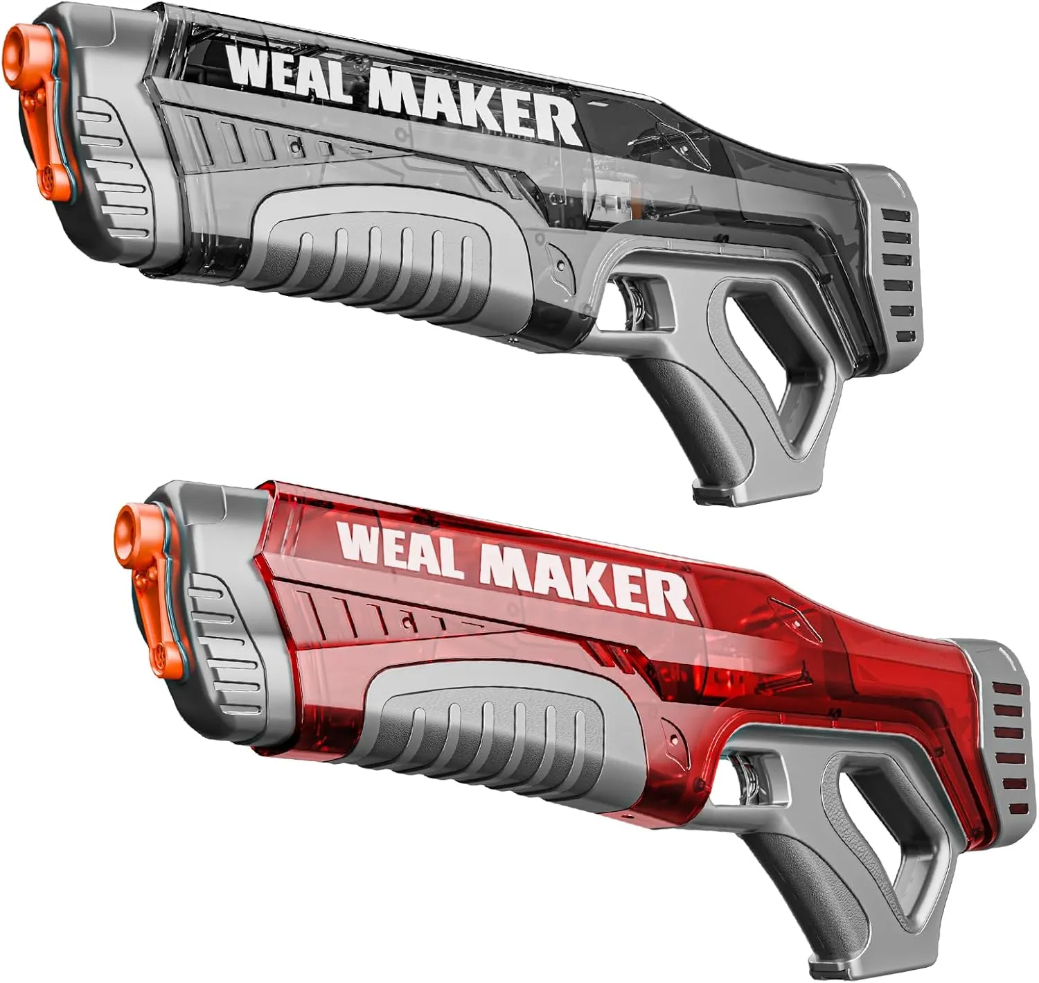 Artcool 2Pcs Powerful Fast Auto Suction Electric Water Gun,Full Auto 220  Continuous Water Pistol Up to 22-26FT Range,IP67 Waterproof Squirt Guns Long Battery Life(Black Red)