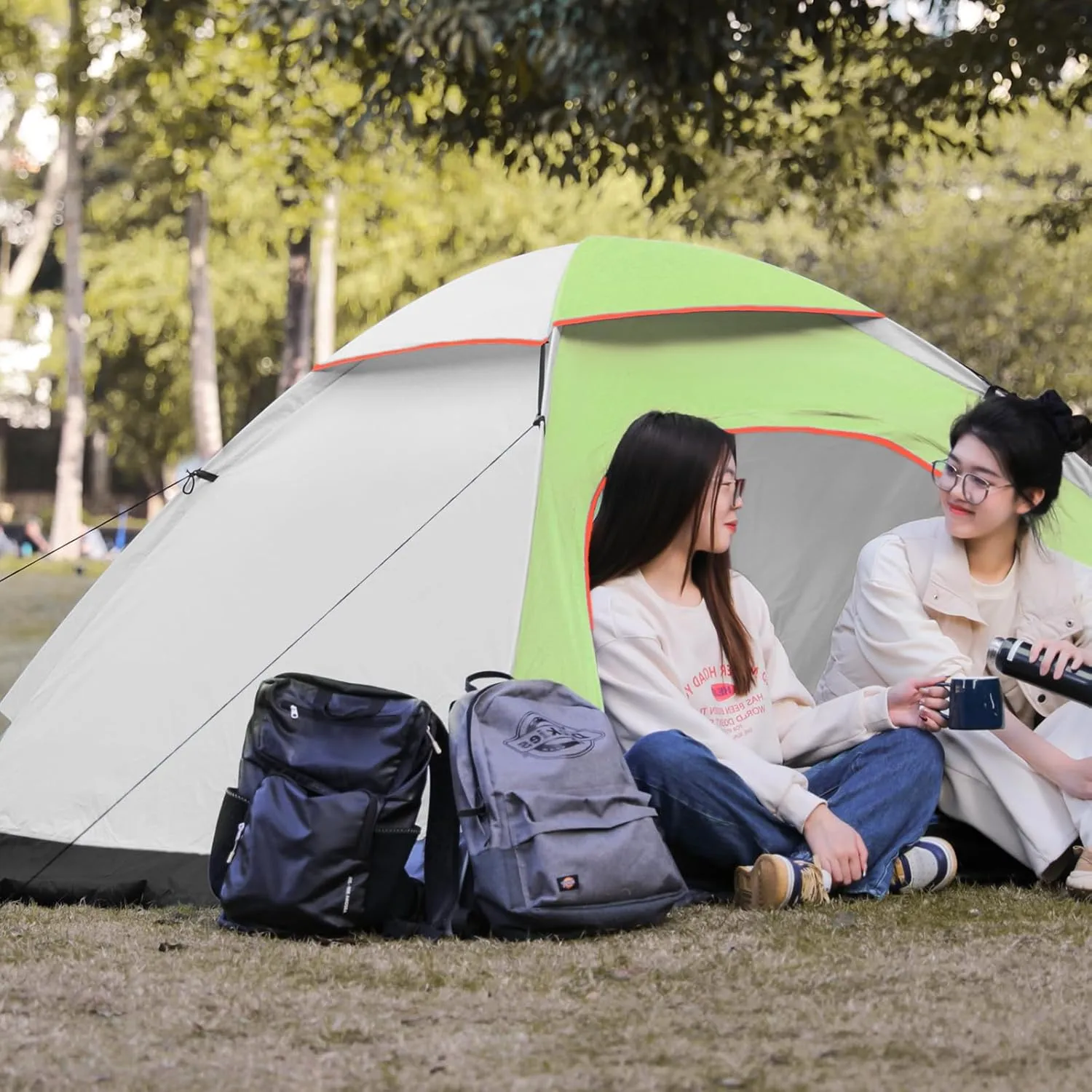 Athena Collection 1-2 Person Camping Dome Tent, Portable Backpacking Tent Easy Setup Travel Tent with Carry Bag, Outdoor All Seasons Tent Windproof Camping Equipment for Lawn Garden Park
