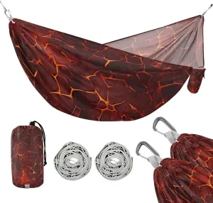 ATTX Fire Animated Camping Hammock - Lightweight & Portable Hammocks, Heavy Duty 330lbs Capacity for Indoor, Hiking, Backpacking, Travel, Backyard, Beach#289