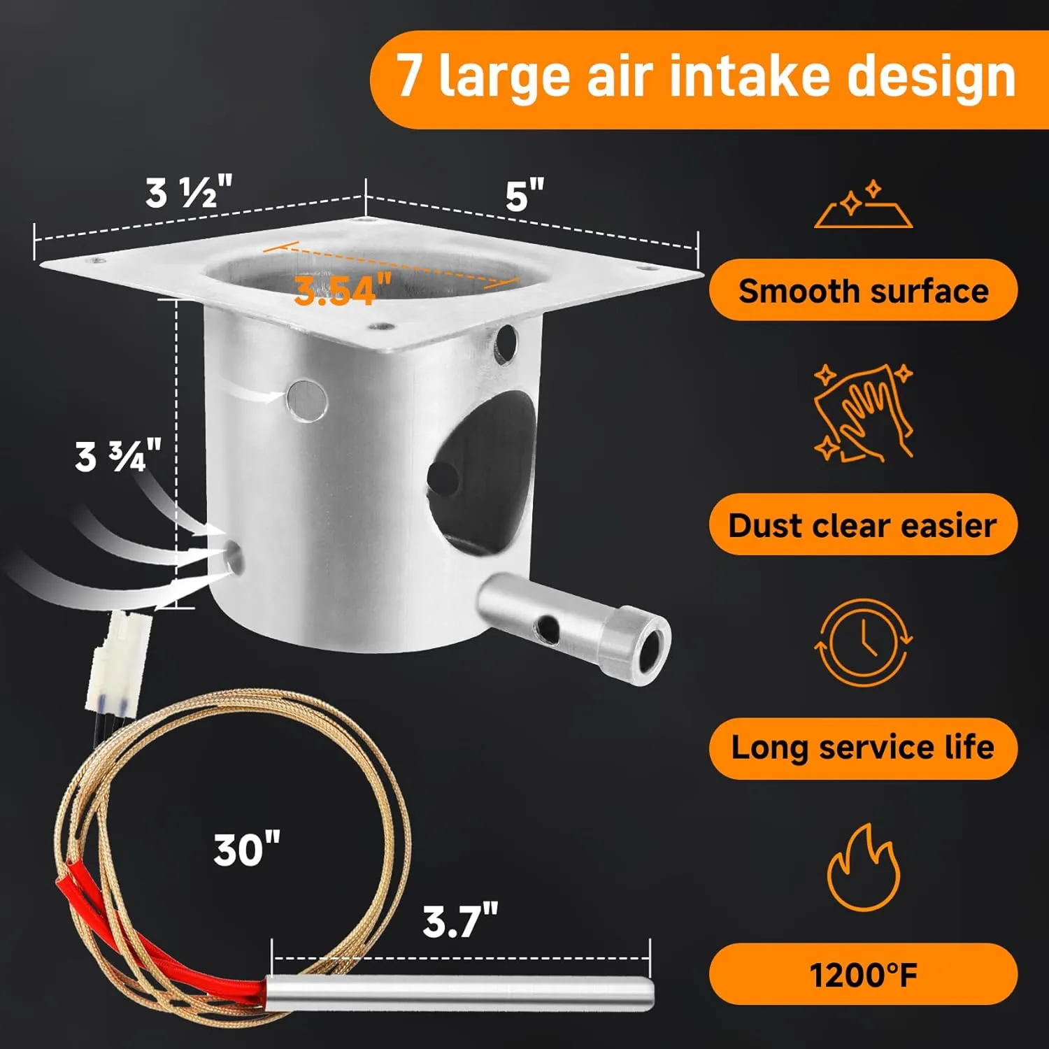Auger Motor,Grill Induction Fan Kit, Fire Burn Pot and Hot Rod Ignitor,Traeger Parts Replacement Traeger Grill Parts for Pit Boss Grill Parts and Auger Motor for Traeger Grill,Traeger Fan Ignitor Kit