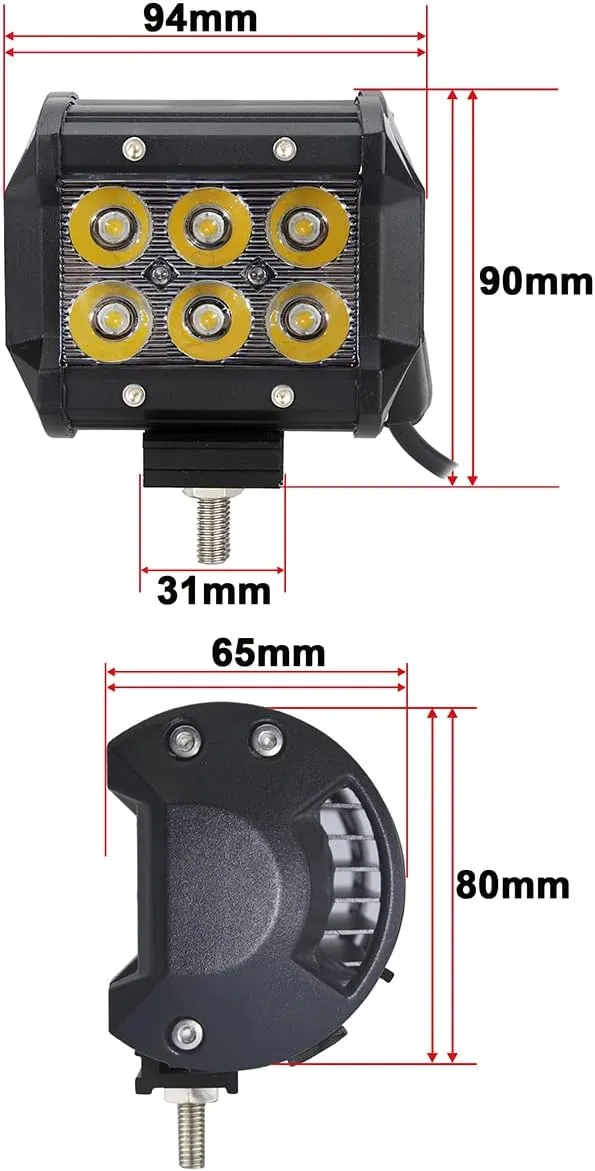 AUXMOTEC Purple Pink Led Neon Decoration Work Lights Bar 18W 4" Spot Light Bar Pod for Off-road Pick-up Van Boat Tractor Deck Trailer Navigation Waterproof Signal lights 12V 24V
