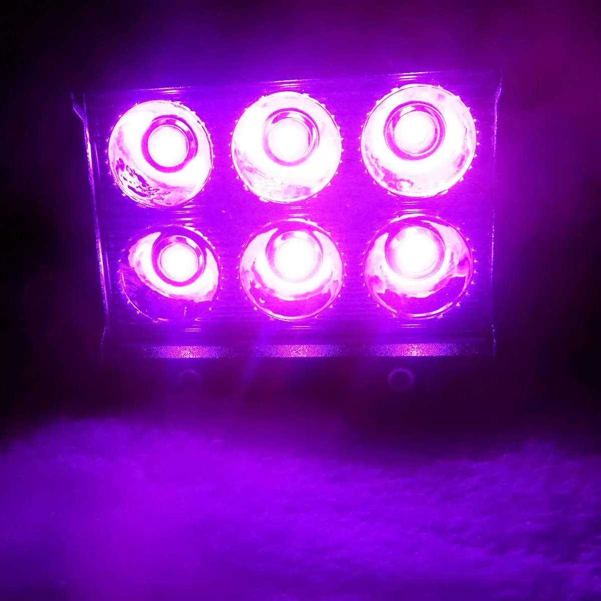 AUXMOTEC Purple Pink Led Neon Decoration Work Lights Bar 18W 4" Spot Light Bar Pod for Off-road Pick-up Van Boat Tractor Deck Trailer Navigation Waterproof Signal lights 12V 24V