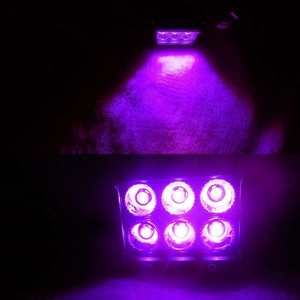 AUXMOTEC Purple Pink Led Neon Decoration Work Lights Bar 18W 4" Spot Light Bar Pod for Off-road Pick-up Van Boat Tractor Deck Trailer Navigation Waterproof Signal lights 12V 24V