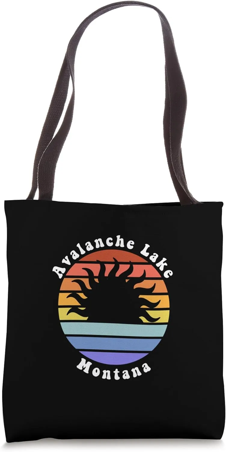 Avalanche Lake Montana Sunrise Family Vacation Souvenir Tote Bag