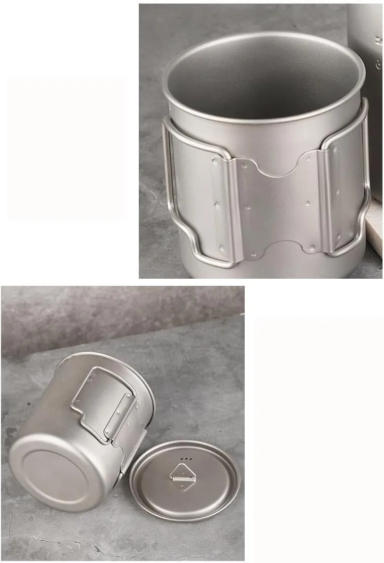 AYULL 1PC Pure Titanium Mug 200ml, Foldable Portable Coffee Cup Suitable for Outdoor Camping Or Home Use