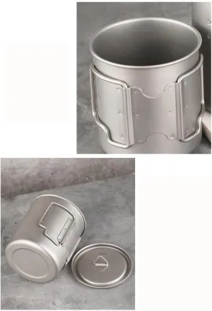 AYULL 1PC Pure Titanium Mug 200ml, Foldable Portable Coffee Cup Suitable for Outdoor Camping Or Home Use