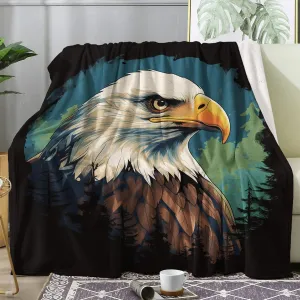Bald Eagle Blanket, Animal Fleece Throw Blanket Twin XL Size for Couch Bed Sofa, Eagle Blankets and Throws, Decor & Gifts, Super Soft Plush Flannel Blanket, 66x90