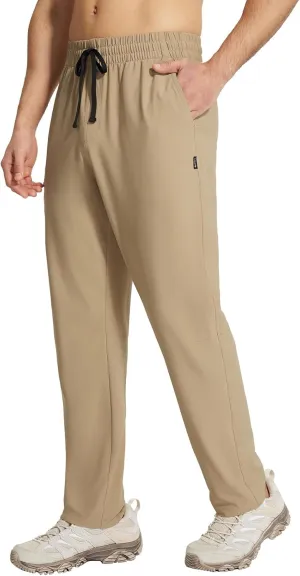 baleaf Men's Hiking Pants Quick Dry Water Resistant Lightweight Elastic Waist Outdoor Cargo Sweatpants with Zip Pockets