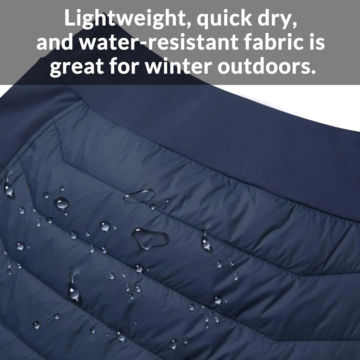 baleaf Women's 17" Puffer Quilted Skirt Lightweight Insulated Warm Snow Skirts Hiking Running Golf Outdoors