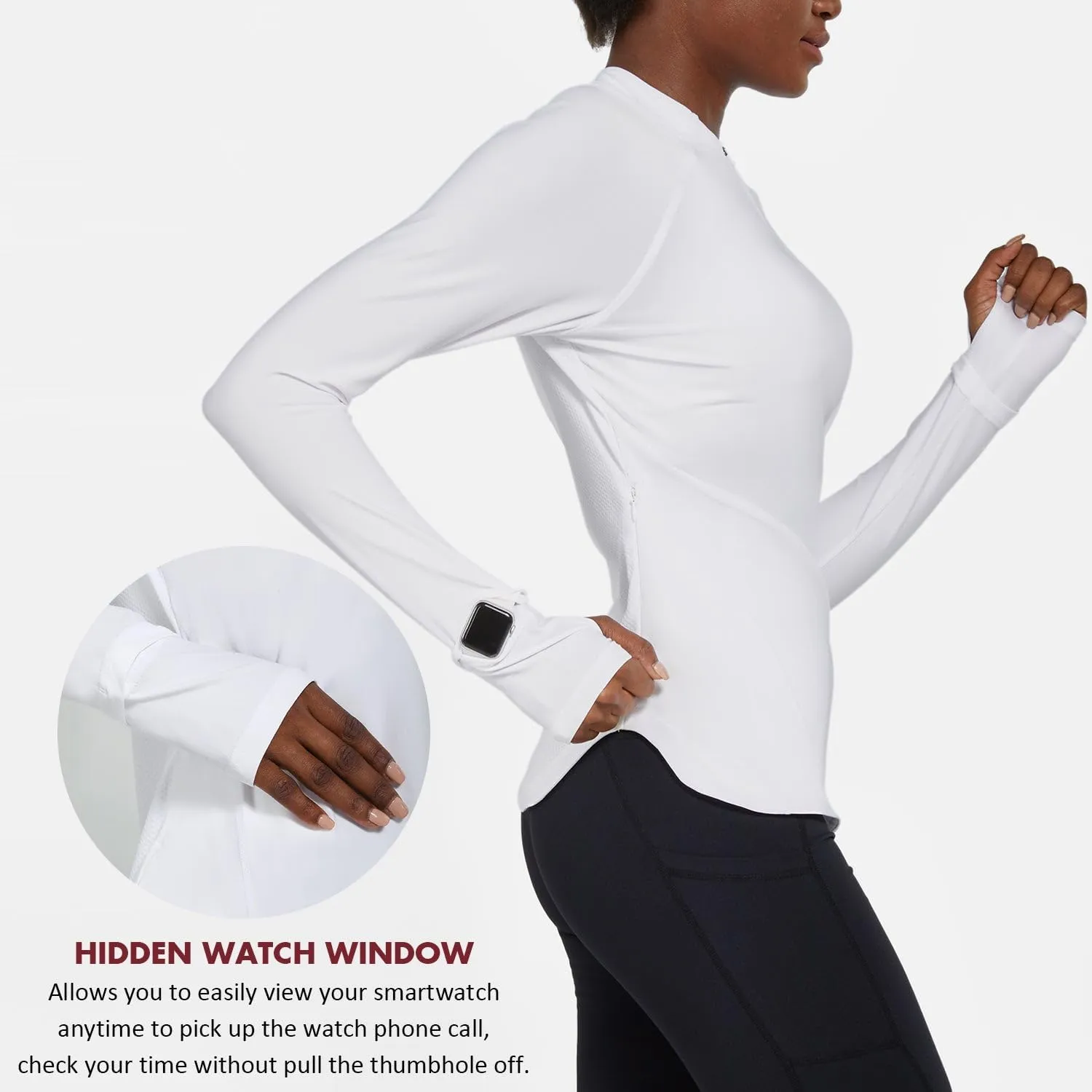 baleaf Women's Long Sleeve Running Shirts Quick Dry Lightweight Pullover Workout Tops Athletic T-Shirts Moisture Wicking