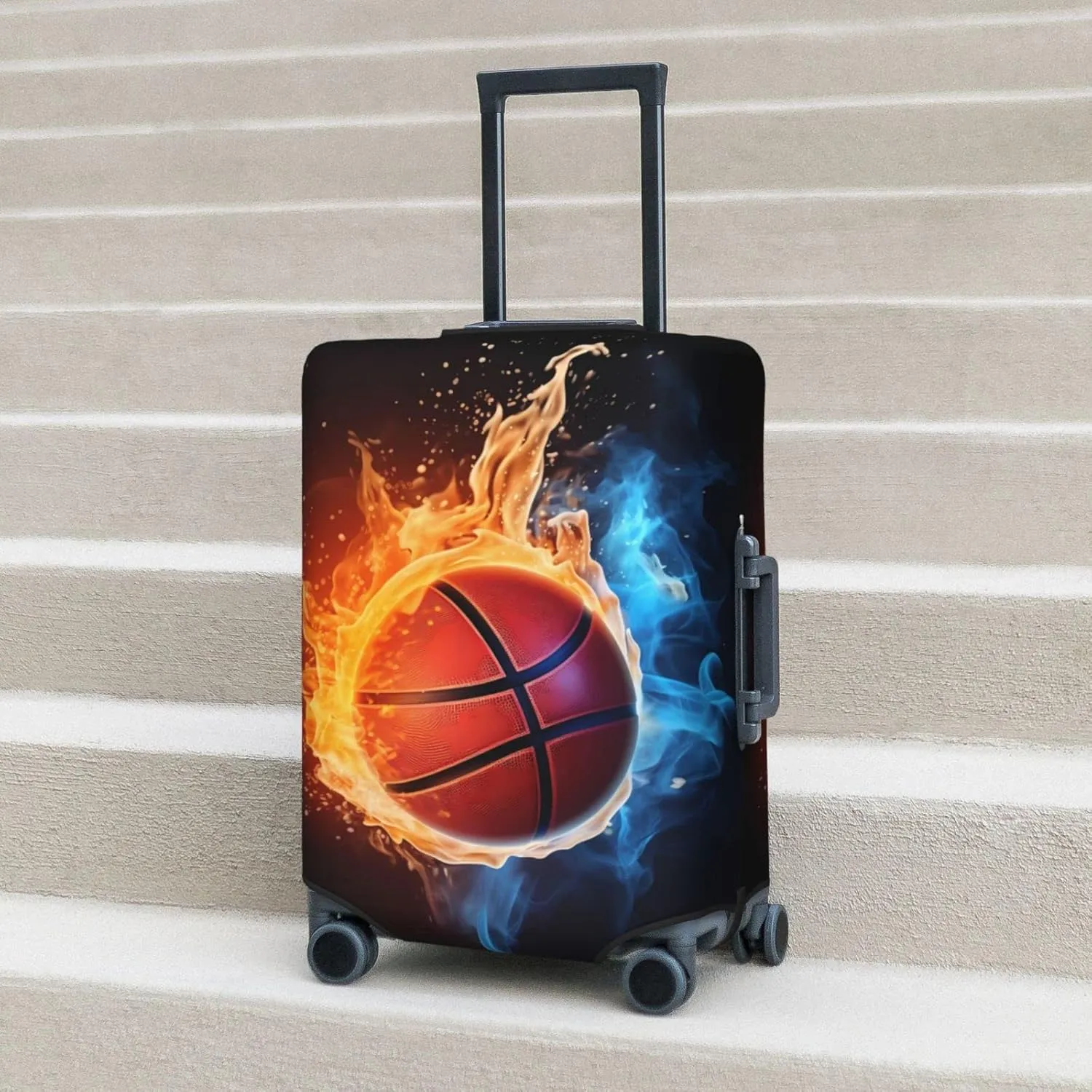 Basketball Travel Suitcase Cover, Fire and Water Washable Luggage Cover S - Fits 18-21 inch luggage(No Suitcase)