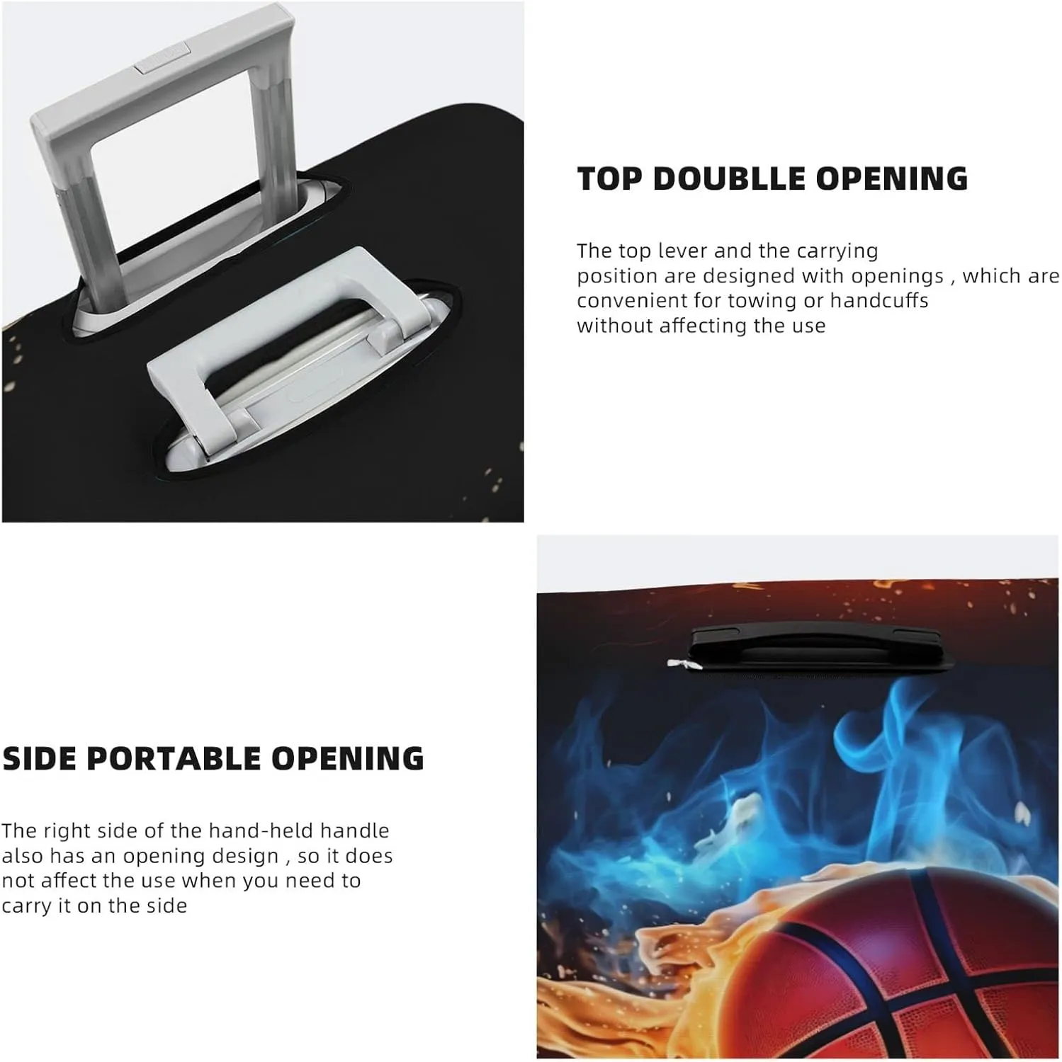 Basketball Travel Suitcase Cover, Fire and Water Washable Luggage Cover S - Fits 18-21 inch luggage(No Suitcase)