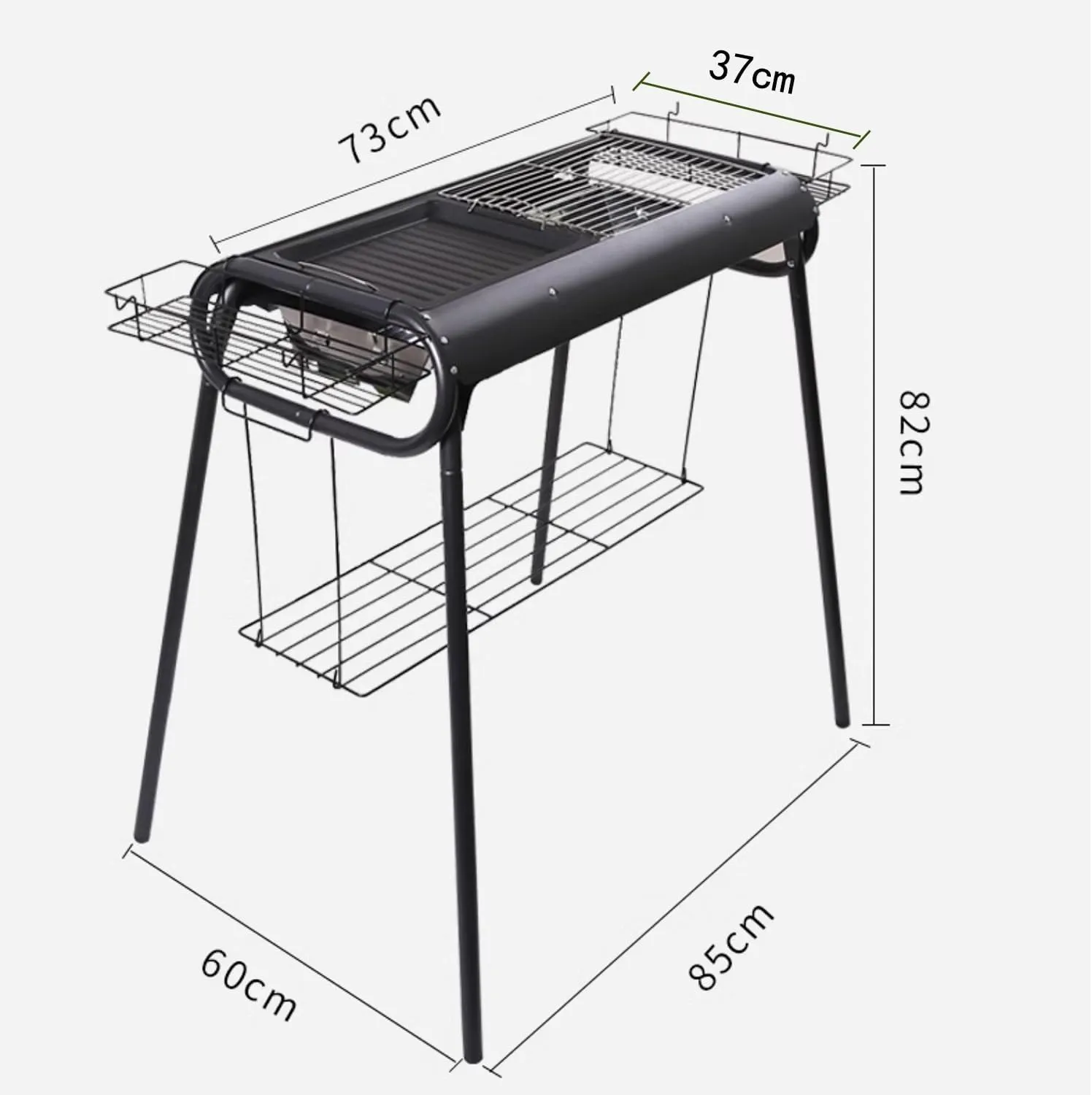 BBQ Charcoal Grill – Removable & Portable Steel Barbecue Cooking Stove with Pullable Design – Camping Stove Househol Barbecue Grill for Outdoor Picnic, Camping & Backyard Grilling(D)