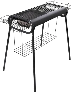 BBQ Charcoal Grill – Removable & Portable Steel Barbecue Cooking Stove with Pullable Design – Camping Stove Househol Barbecue Grill for Outdoor Picnic, Camping & Backyard Grilling(D)