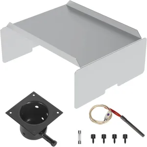 BCA012 Heat Baffle Diffuser, Porcelain Steel Fire Burn Pot and Igniter for Traeger, Camp Chef, Pit Boss and Other Wood Pellet Grills