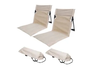 Beach 2Pcs Folding Lounge Portable with Mat Beach Beige Backrest Chair Worldwide availability Full collection