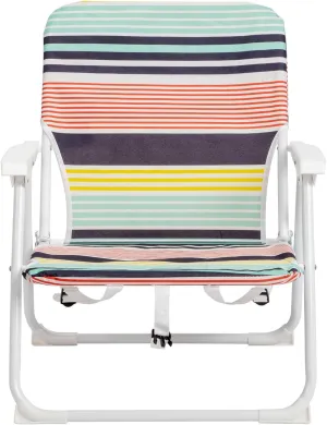Beach Chair Portable Folding Reclining Chair Outdoor Camping Chair Small Size Armrest for Sand,Camping, Lawn 56x60x63cm